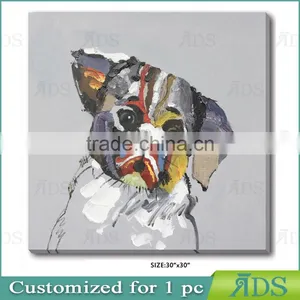Pop Wall Art Girl With Cute Dog Oil Painting thumbnail-3