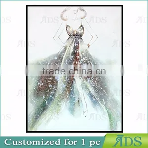 Handmade Modern Contemporary Art Abstract Woman Oil Painting thumbnail-2