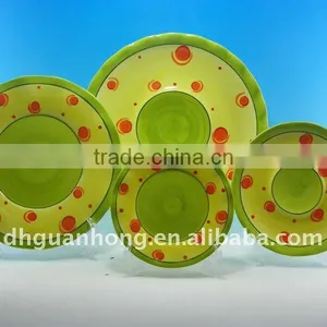 2011Colorful Round Ceramic Plate of 4 Sets thumbnail-1