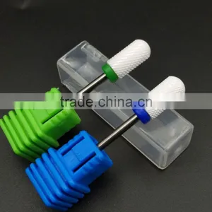 Polishing Drill Barrel Ball Total Length 40MM Head Blade Diameter 13MM White Ceramic Burr for Nail thumbnail-2