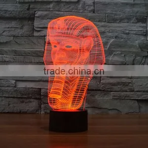 Pyramid Pharaoh 3D LED Illusion Night Light Touch Switch Table Desk 7 Color Lamp thumbnail-3