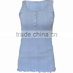Bella Rib Tank Top With Placket thumbnail-1
