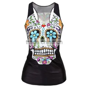 Wholesale Custom Cheapest Elastane Sublimation Tank Top thumbnail-1