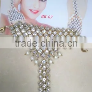 CRYSTAL Single Bracelet With Ring Free Size thumbnail-3