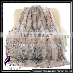 CX-D-73 2016 New Arrival Hand Knitted Genuine Fox Fur Throw Blanket thumbnail-1