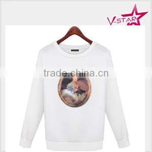 White Space Cotton Crew Neck Sweatshirt OEM Sweatshirt thumbnail-1