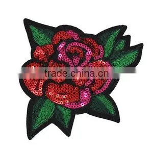 2017flower Shape Custom Embroidery Sequin Patch Embroidery Design for Jeans thumbnail-1