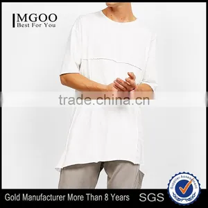 MGOO 2017 OEM Plus Size American Apparel Newest Fashion Plain White T-shirt Custom Cotton Street Style thumbnail-1