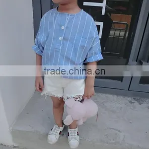 1-4 Years 2017 Wholesale Summer Cotton Short-Sleeves Stripe Kids Boys Shirts thumbnail-2