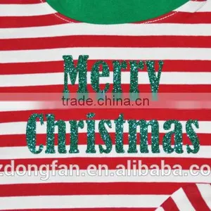 Newborn Baby Christmas Pajamas Red and White Stripe Set Unique Boy or Girl Names Monogram Personalized Sleepwear thumbnail-3