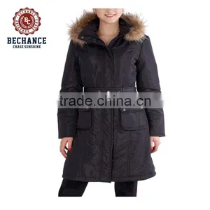 Women's Hooded Long Parka CoatPQ248 thumbnail-1
