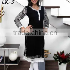 Black Latest Kurti Designs for Girls for Stitching 2014 thumbnail-1