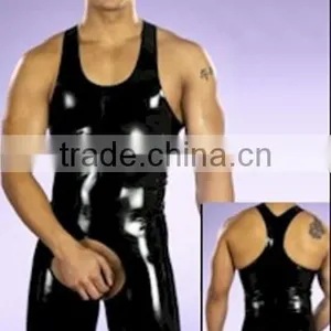 Wholsale Black Sexy Leather Catsuit for Woman With Zipper thumbnail-3