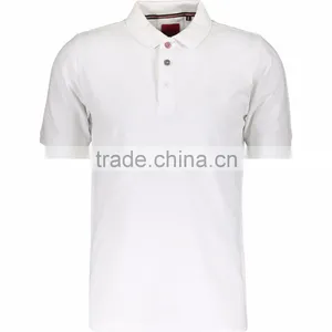Mature Mens Solid White Button Up Polo Shirt Wholesale thumbnail-1