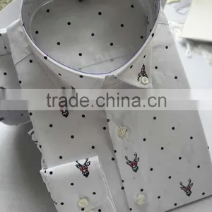 Latest Design for Men White Shirt Floral Mens Dress Shirt thumbnail-1