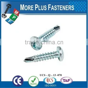 Made in Taiwan Self Tapping Self Drilling Screw With Raised Head Philips DIN 7504N Steel Case Hardened White Zinc Plated thumbnail-6