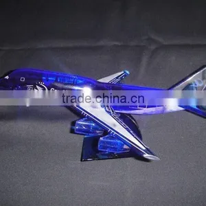Blue Color Crystal Propeller-driven Aircraft/airline/Boeing Aeroplane for Crystal Transport Models With Engraved thumbnail-2