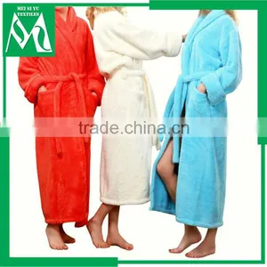 Luxury Plush Polyester Microfiber Fleece Bathrobe Wholesale thumbnail-1