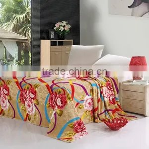 Chrysanthemum Printing Flannel Blanket, Flowers Motifs Blanket Series NO.6 thumbnail-1