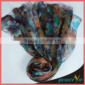 Digital Printed Flower Hot Hijab Sexy Women Scarf thumbnail-1