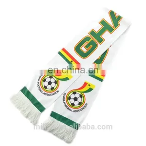 SC-0024 Acrylic Soccer Scarf Custom Print Knitted Jacquard GHANA Football Fan Scarf thumbnail-1