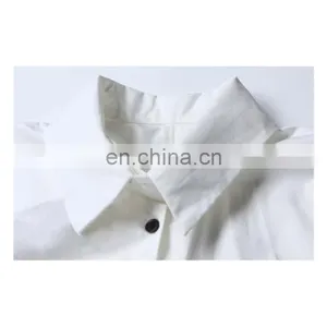 Wholesale Custom White Plain Ladies Office Shirt With 100% Cotton thumbnail-4