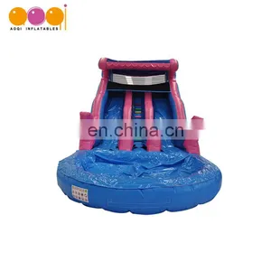 Cheap Price Outdoor Water Park Pink Water Slide With Pool thumbnail-1