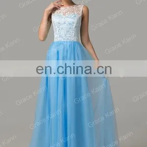 Grace Karin Sleeveless Long Lace Prom Dresses CL6108-6# thumbnail-2