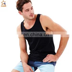 Summer Burnout Drop Armhole 95% Cotton 5% Plain Spandex Stringer Mens Blank Custom Tank Top Men Gym thumbnail-1