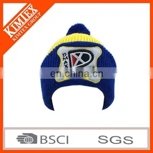 2017 Custom Colorful Pom Pom Knit Hat With Ball Top thumbnail-2
