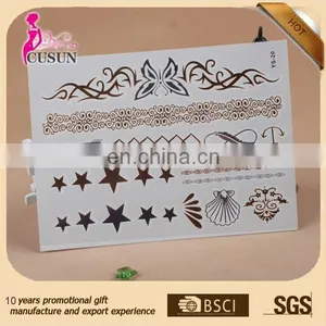 Gold/Silver Body Jewelry Sticker Deco Non-toxic Metallic Temporary Tattoo thumbnail-4