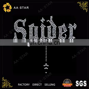 Bling "Spider" Letter Crystal Rhinestone Motif for Clothing thumbnail-1
