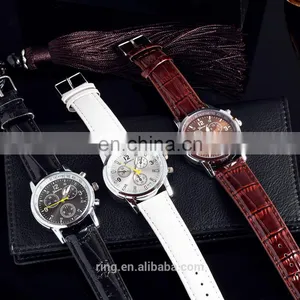 Fashion Men Luxury Male Business Leather Strap Wrist Watch thumbnail-2
