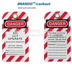 Safety Lockout Tagout PVC Padlock Label Safety Tag and Sign thumbnail-2
