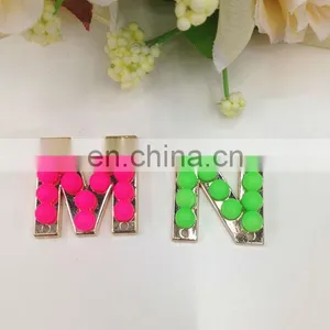 Hot Sell Colorful Beaded Letter Metal Garment Accessories Sew on Neckline or Pin on or Nail on Clothing Bags or Shoes thumbnail-1
