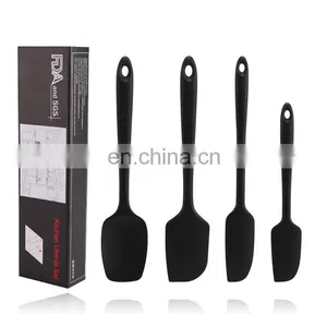 Hot Selling Food Grade Silicon Spatula Kitchen Baking Silicone Rubber 4pcs Kitchen Baking Scraper Set thumbnail-2