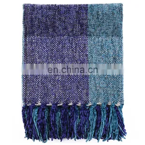 Amazon Hot Selling Cheap Chenille Knitted Blanket thumbnail-5