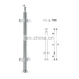 Sonlam L-785, Glass Railing Stainless Steel Handrail Post thumbnail-2