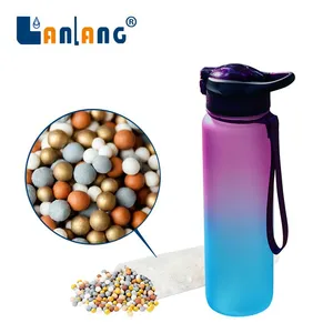 Large Capacity Protable Sports Alkaline Water Bottle With Straw thumbnail-1