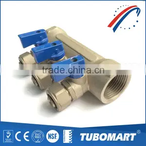 Three Connectors Brass Manifolds Fitting for PE Pipes thumbnail-2