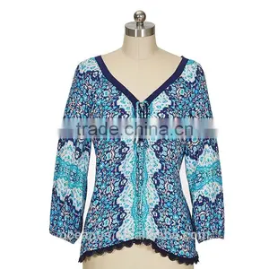 100% Engineering Print Blouse thumbnail-1