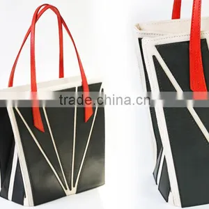 Special Design Changeable Shape Black and Red Color M K Genuine Leather Women Handbag thumbnail-5