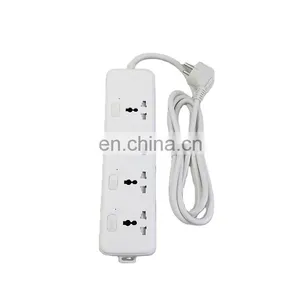 Cheap Price 3*0.5 Copper Wire PC Shell Independent Switch Universal Extension Socket Electrical 220V thumbnail-1