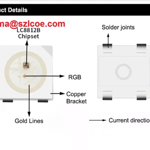 Multi Color Light Emitting Addressable SK6812 LC8812B RGB SMD 5050 LED Chip for Strip Lights thumbnail-4