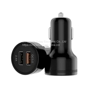 ZUOQI QC3.0 5V 3A 36W Mini Portable Fast Charge Dual USB TYPE-C Car Charger thumbnail-1