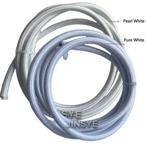 Customise UL Cable 2 Core 3 Core 0.824mm² Matt Shinny Silver Dark Silver Colour Round Cotton Fabric Braided Wire Cable thumbnail-2