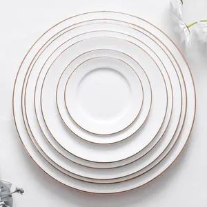 HOMTE Fine Bone China Plate Wholesale OEM Platters Serve for 5 Stars Hotel Rimmed Coupe Oval Shapes thumbnail-2