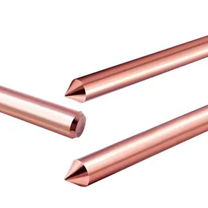E-Cu58 Copper Clad Steel Rod 14.2mm 2.4m + Coupler + Driving Tip + Clamp Earthing Complete thumbnail-1