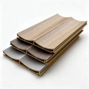 Factory Bamboo and Wood Fiber Grille Wall Panels, Wavy Concave-convex Great Wall Panels, Indoor Wall Panels for tv Background Walls thumbnail-5