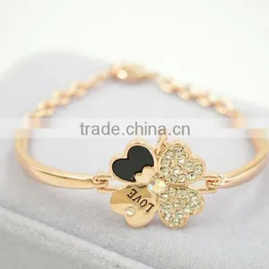 2015 Wholesale Cheapest Gold Plated Artificial Flower Bracelet Fashion Women Jewelry Quality Choice thumbnail-3
